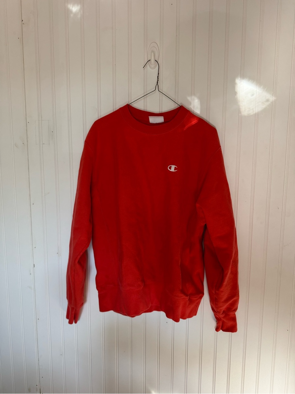 Champion Bold Red Crewneck Sweatshirt medium vintage